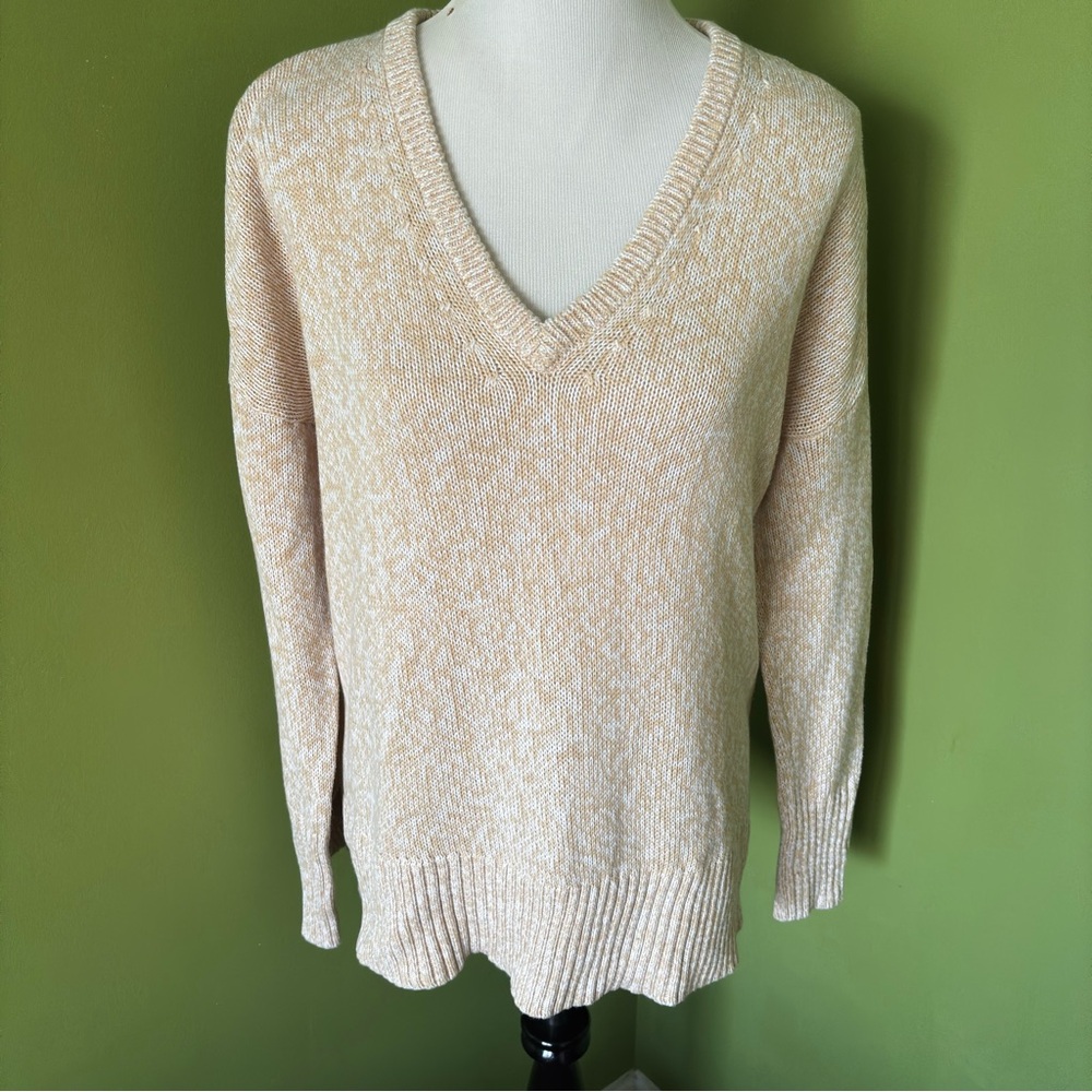 Lilly Pulitzer Bedford V-Neck Sweater Wicker Tan Marl